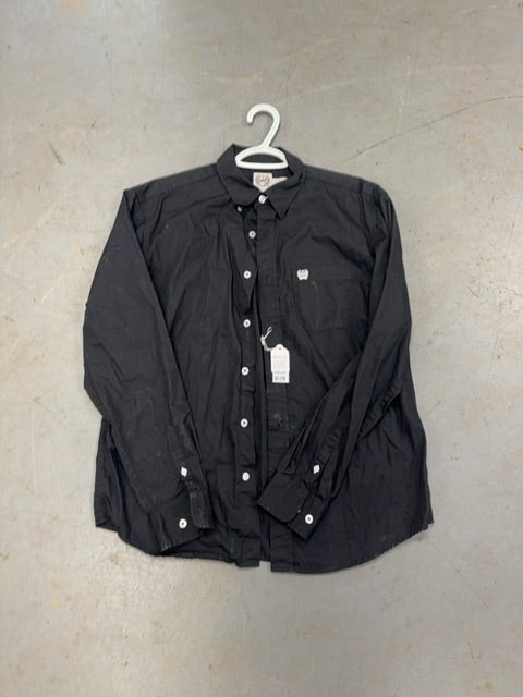 Cinch Button Up Shirt, XXL 16/18 black